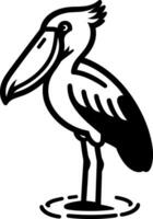 shoebill cicogna uccello vettore
