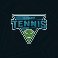 palla di tennis logo emblema vettore illustrazione modello icona grafico design. sport cartello o simbolo per club o torneo con distintivo