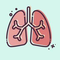 icona polmoni. relazionato per respiratorio terapia simbolo. mbe stile. semplice design modificabile. semplice illustrazione vettore