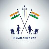 India esercito giorno manifesto disegno, suolo, silhouette. bandiera, patriottico vettore, illustrazione creativo disegno, 15 gennaio , sociale media, inviare, libertà, pistola, vettore