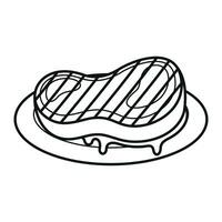 gustoso delizioso salato Alimenti premio vettore arti. cartone animato scarabocchio carino icona schema linea arte design