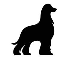 afgano cane da caccia silhouette azione vettore illustrazione.