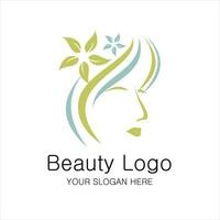 donna viso logo icona vettore. donna viso logo design vettore illustrazione, ragazza silhouette per cosmetici,