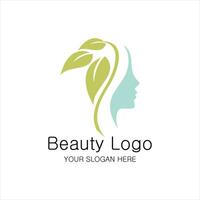 donna viso logo icona vettore. donna viso logo design vettore illustrazione, ragazza silhouette per cosmetici,