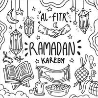 mano disegnato scarabocchi elemento celebrare Ramadan e eid al Fitr vettore eps 10