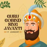 guru gobind singh jayanti giorno. il giorno di India guru gobind singh jayanti illustrazione vettore sfondo. vettore eps 10