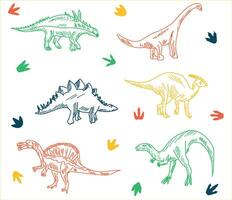 dinosauro vettore. carino dinosauro vettori ruggito modello