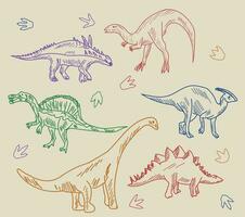 dinosauro vettore. carino dinosauro vettori ruggito modello