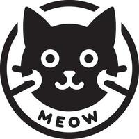 gatto testa logo vettore arte illustrazione, nero colore gatto testa logo