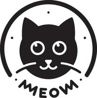 gatto testa logo vettore arte illustrazione, nero colore gatto testa logo