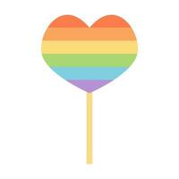 lecca-lecca nel arcobaleno colori come simbolo di orgoglio mese, uguaglianza e diversità. vettore illustrazione di dolce delizioso caramella su bastone nel LGBTQ colore
