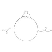 continuo linea disegno di Natale palla decorazione. uno linea arte concetto di pino albero decorazione per allegro Natale e contento nuovo anno saluto carta. vettore illustrazione