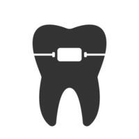 dentale bretelle nero icona. ortodontico odontoiatria. vettore illustrazione