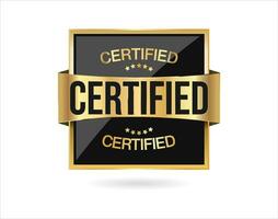 certificato d'oro distintivo isolato su bianca sfondo vettore illustrazione