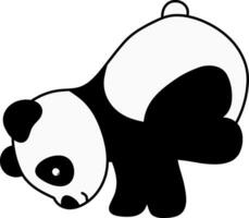 yoga panda allenarsi salutare stile di vita illustrazione vettore