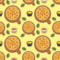 peperoni Pizza senza soluzione di continuità modello, clip arte Pizza vettore