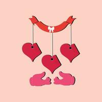 romantico amore elementi. San Valentino giorno carino illustrazioni. decorativo amore elementi per festivo design. San Valentino icona vettore. diverso romantico oggetti vettore