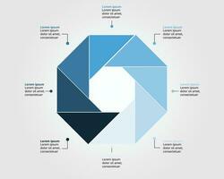 sequenza temporale triangolo grafico modello per Infografica per presentazione per 8 elemento vettore