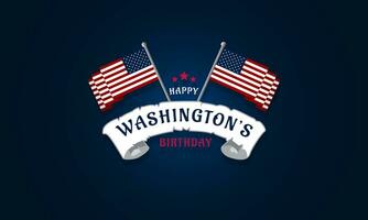 contento Washington compleanno sfondo vettore illustrazione