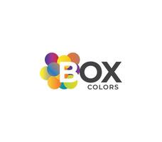 scatola colori azienda logo design concetto vettore