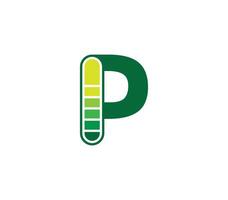 p lettera azienda attività commerciale logo design concetto vettore