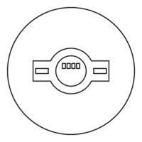 acqua metro misurazione sanitario attrezzatura icona nel cerchio il giro nero colore vettore illustrazione Immagine schema contorno linea magro stile