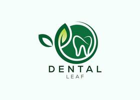 dentale foglia logo design vettore modello. naturale dentale vettore logo