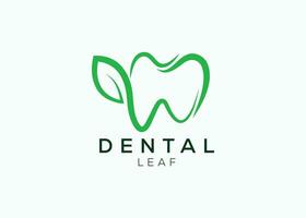 dentale foglia logo design vettore modello. naturale dentale vettore logo