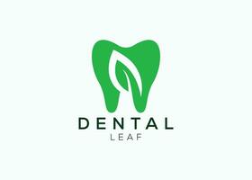 dentale foglia logo design vettore modello. naturale dentale vettore logo