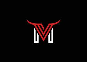 lettera v m Toro monogramma logo design vettore modello