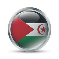 occidentale sahara bandiera 3d distintivo illustrazione vettore