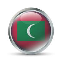 Maldive bandiera 3d distintivo illustrazione vettore