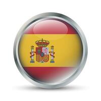 Spagna bandiera 3d distintivo illustrazione vettore