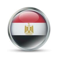 Egitto bandiera 3d distintivo illustrazione vettore