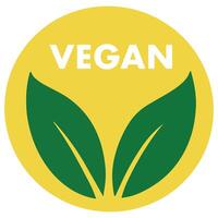 vegano icona etichetta distintivo semplice design vettore