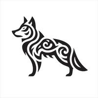 lupo tribale tatuaggio logo icona design illustrazione vettore