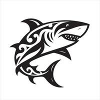 squalo tribale logo icona design illustrazione vettore