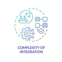 2d pendenza complessità di integrazione icona, creativo isolato vettore, magro linea blu illustrazione che rappresentano conoscitivo informatica. vettore