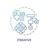 2d pendenza iterativo icona, creativo isolato vettore, magro linea blu illustrazione che rappresentano conoscitivo informatica. vettore