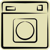 icona Tumble asciugatrice. relazionato per lavanderia simbolo. mano disegnato stile. semplice design modificabile. semplice illustrazione vettore