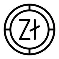 zloty moneta icona. schema zloty moneta vettore icona per ragnatela design isolato su bianca sfondo