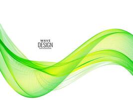 onda elegante che scorre verde nel modello di illustrazione di sfondo bianco vettore