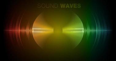 onde sonore che oscillano luce oscura vettore