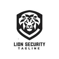 Leone sicurezza logo design vettore modello