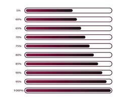 55 per 100 percentuale infografica pieno batteria carica, energia livello, progresso, crescita, energia vettore cartello simboli.
