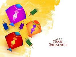 elegante contento makar sankranti indiano Festival carta design vettore