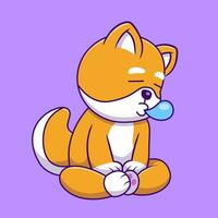 carino shiba inu abbattere addormentato cartone animato vettore icone illustrazione. piatto cartone animato concetto. adatto per qualunque creativo progetto.