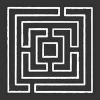 labirinto puzzle gesso icona vettore