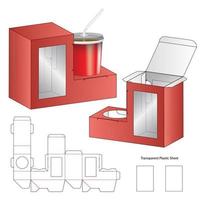 disegno del modello fustellato di imballaggio della scatola. Modello 3d vettore