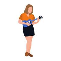 donna che suona la chitarra vettore